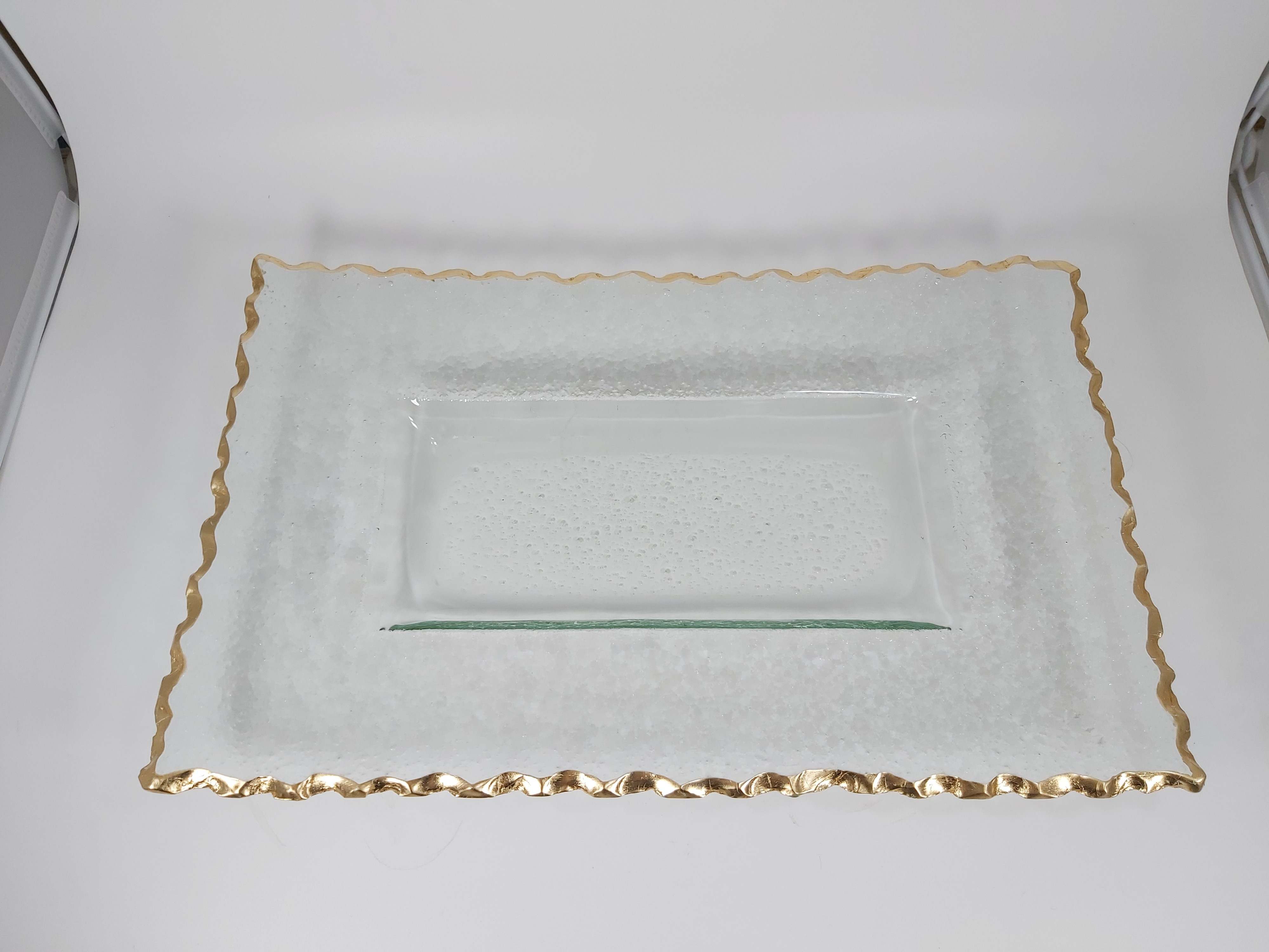 Luxury Gold Rim Charger Plate Glass Charger Plates CHS096