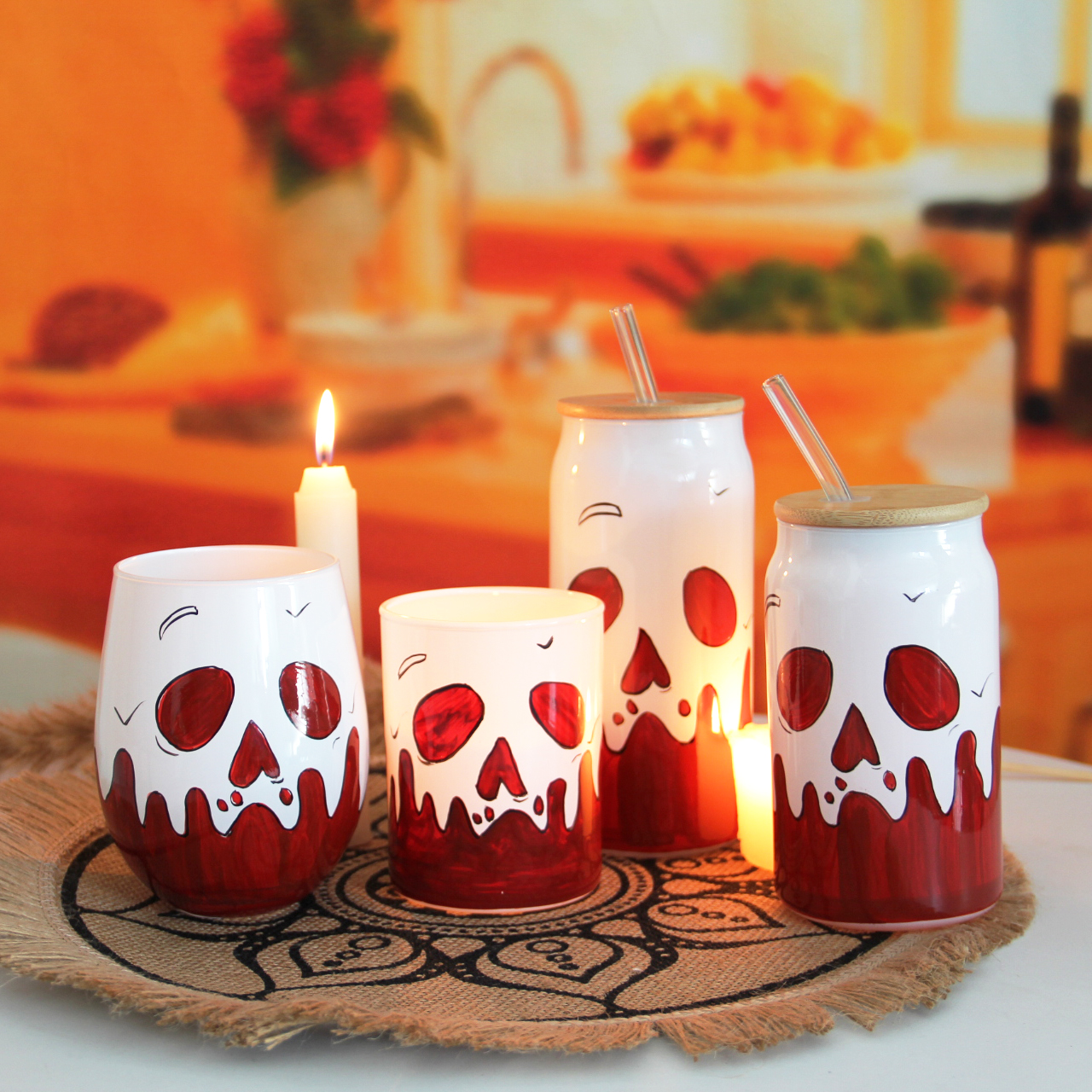 Halloween Jar Candles 10oz Empty round Glass Containers ZT500	