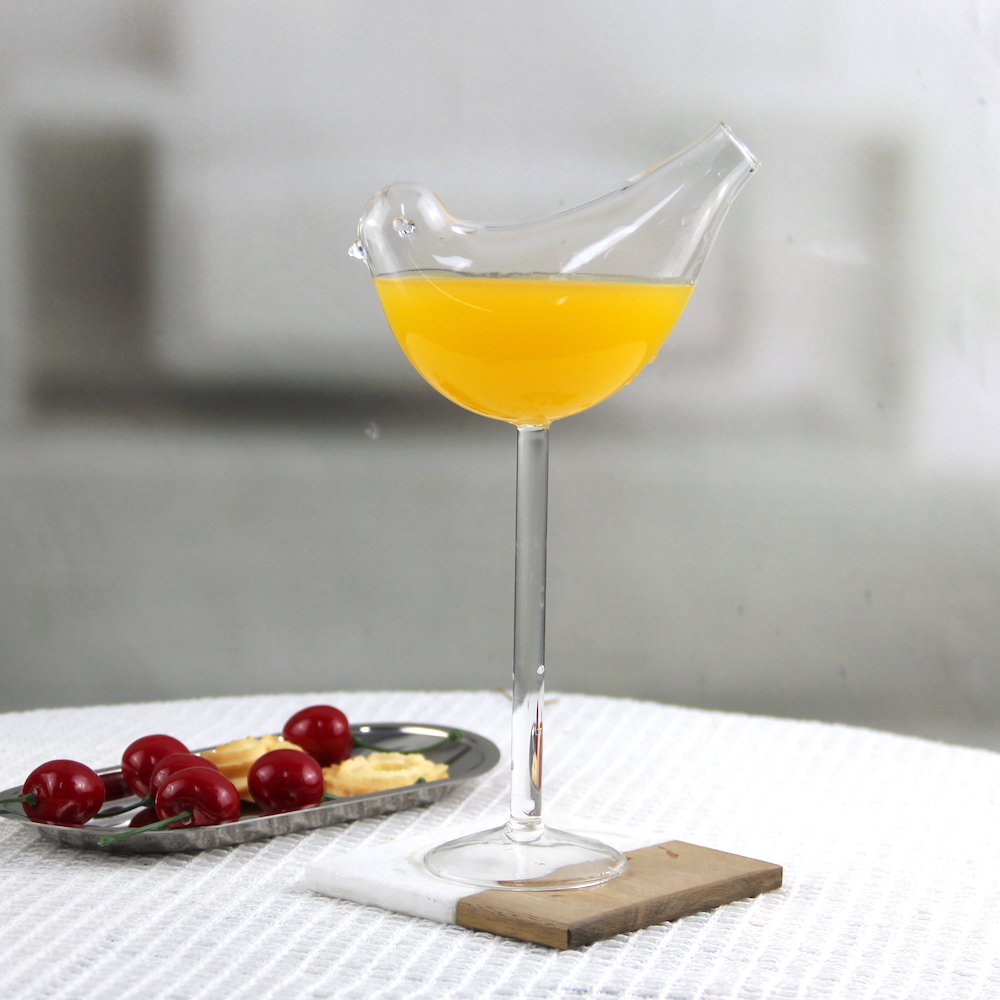 Creative Unique Glass Cup with Bird Shape WSJ296	