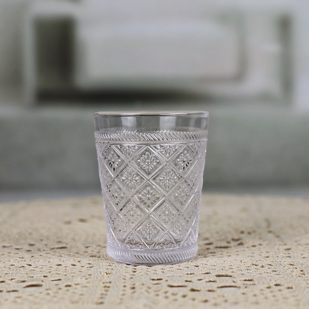 Nordic Embossed Clear Glass Candle Jars WG270	