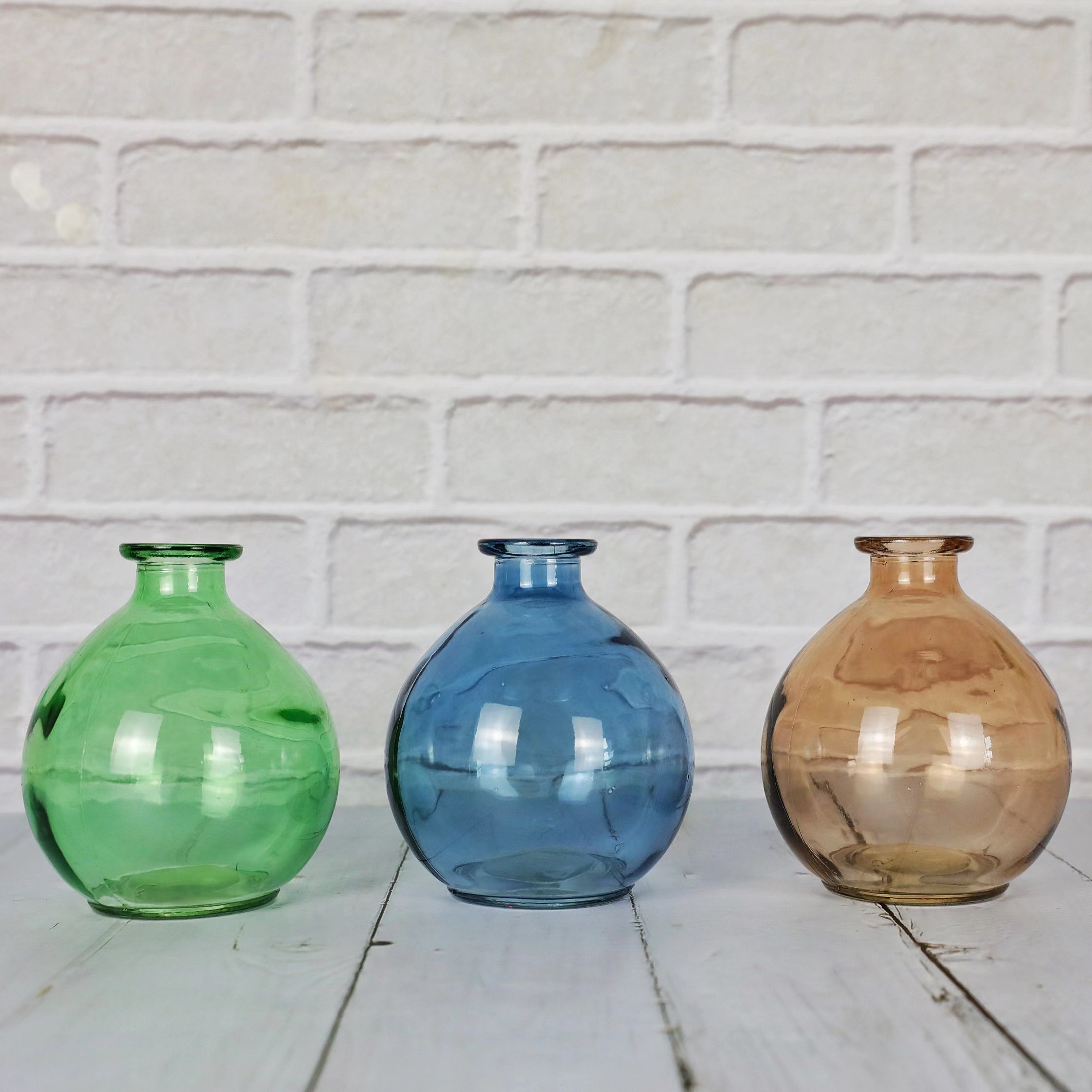 Small Round Colored Glass Bud Vases for Flowers GZ1796